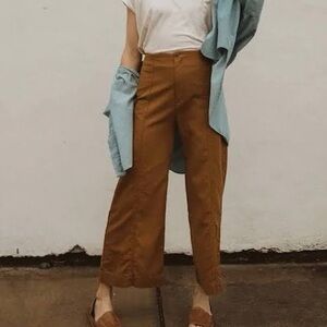 Esby Lucia Ankle Seamed Pants, size 6, camel